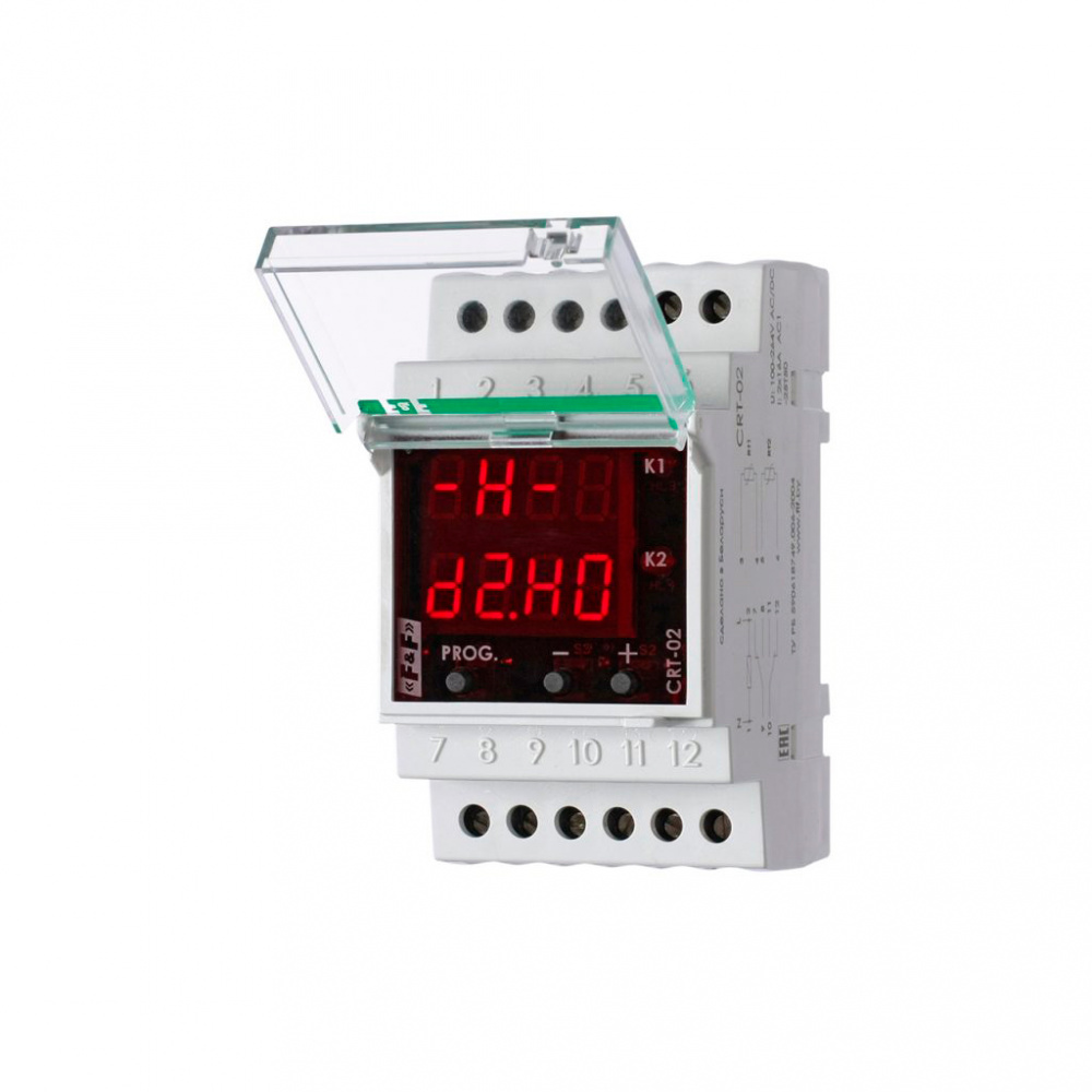 Регулятор ДЕВИ CRT-02 (-50°C-+140°C) на шину DIN, с датчиком RT823 на проводе, 2х16А Регулятор ДЕВИ CRT-02 (-50°C-+140°C) на шину DIN, с датчиком RT823 на проводе, 2х16А